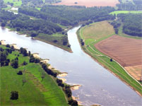 Barby Mündung der Saale in die Elbe